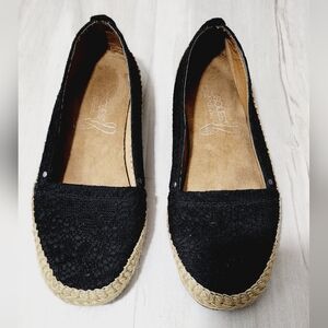 Aerosoles Solitaire Crochet black slip on Flats shoes espadrilles women’s
